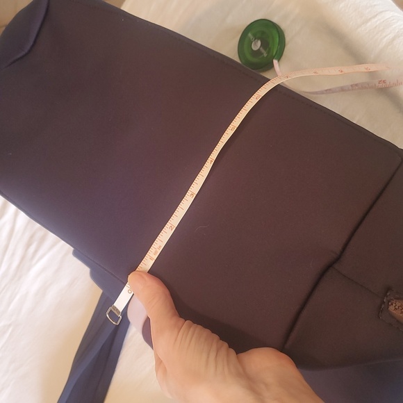 Stella & Dot Elegant Navy and Pink/Purple Bow Big Zippered Many Pockets Tote Bag - Picture 10 of 10